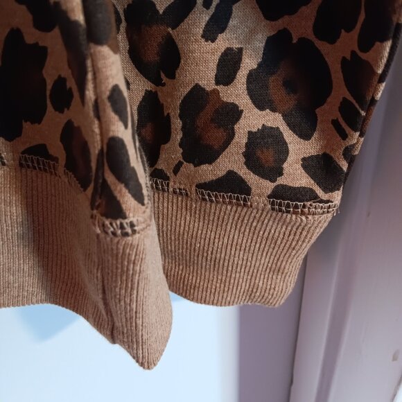 WOMEN'S X LARGE LEOPARD PRINT BROWN AND TAN HOODIE NWT - Picture 5 of 7